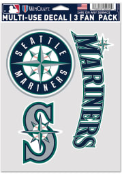 Seattle Mariners Triple Pack Auto Decal - Blue