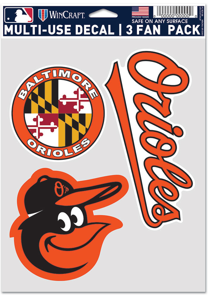 Baltimore Orioles Triple Pack Auto Decal - Black
