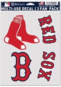 Boston Red Sox Triple Pack Auto Decal - Red