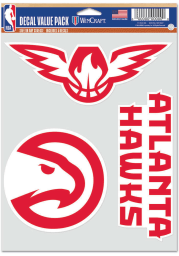 Atlanta Hawks Triple Pack Auto Decal - Red