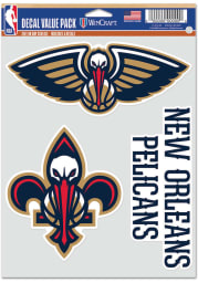 New Orleans Pelicans Triple Pack Auto Decal - Blue