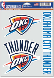 Oklahoma City Thunder Triple Pack Auto Decal - Blue