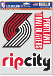 Portland Trail Blazers Triple Pack Auto Decal - Red