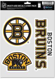 Boston Bruins Triple Pack Auto Decal - Black