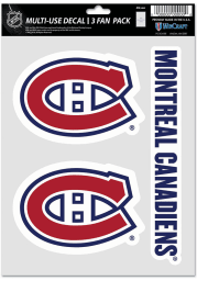 Montreal Canadiens Triple Pack Auto Decal - Red