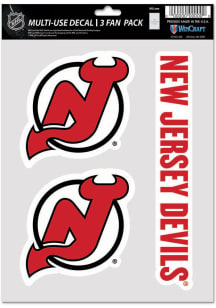 New Jersey Devils Triple Pack Auto Decal - Red
