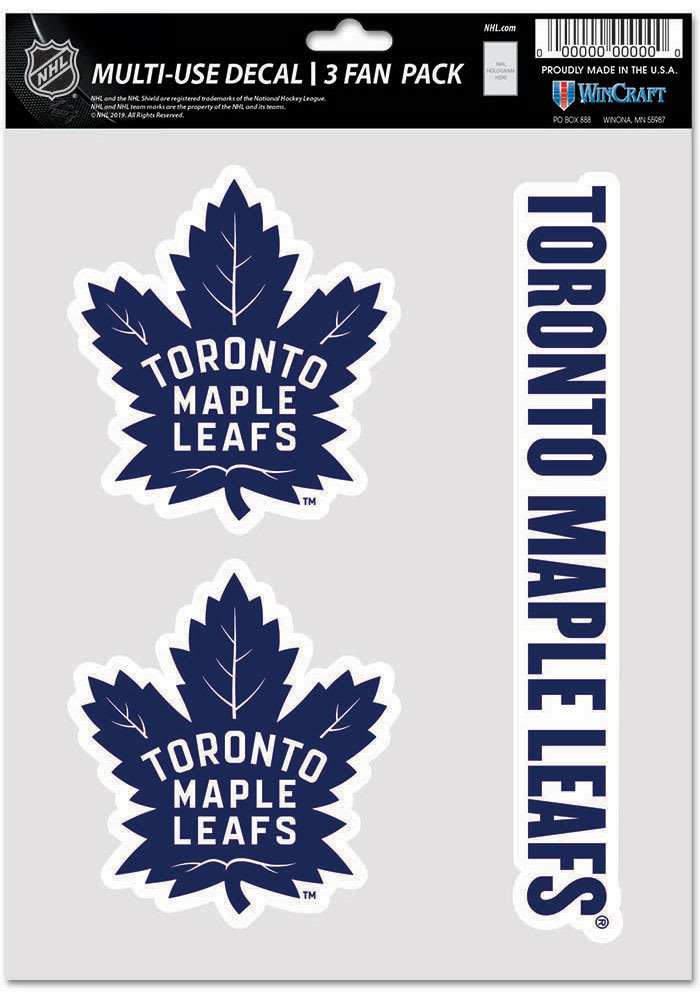 Toronto Maple Leafs Triple Pack Auto Decal - Blue
