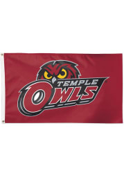 Temple Owls 3x5 ft Red Silk Screen Grommet Flag