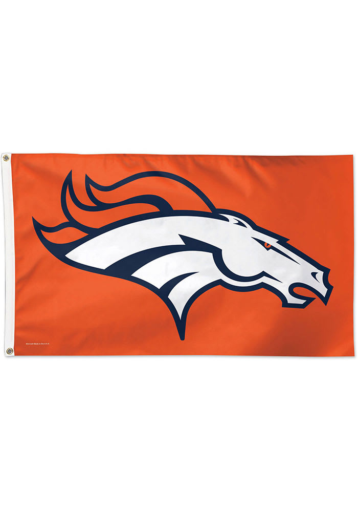 Denver Broncos 3x5 ft Orange Silk Screen Grommet Flag