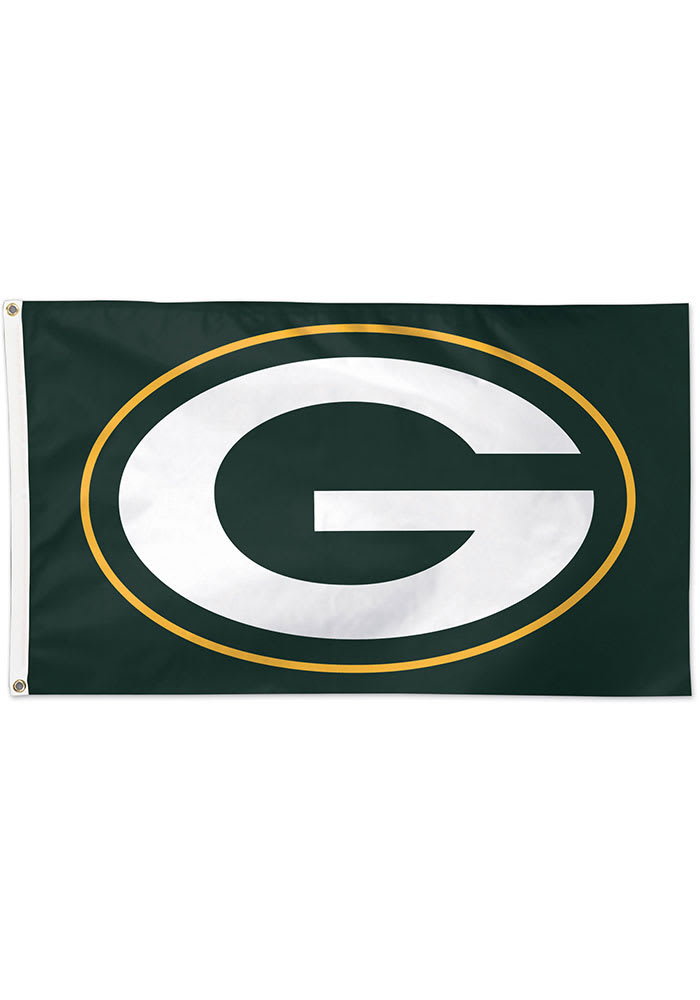 Green Bay Packers 3x5 ft Green Silk Screen Grommet Flag
