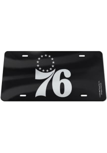 Philadelphia 76ers Silver on Black Car Accessory License Plate