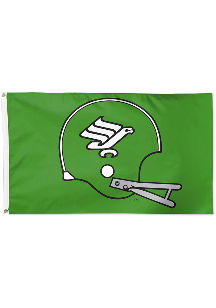 North Texas Mean Green 3x5 Helmet Green Silk Screen Grommet Flag