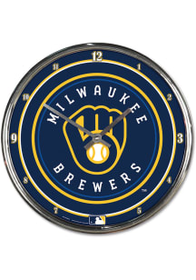Milwaukee Brewers Chrome Wall Clock