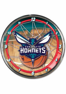 Charlotte Hornets Chrome Wall Clock