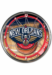 New Orleans Pelicans Chrome Wall Clock