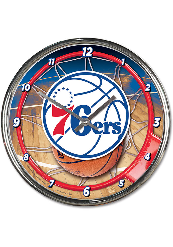 Philadelphia 76ers Chrome Wall Clock