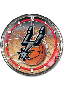 San Antonio Spurs Chrome Wall Clock