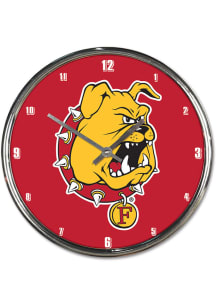 Ferris State Bulldogs Chrome Wall Clock