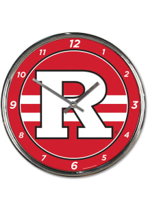 Red Rutgers Scarlet Knights Chrome Wall Clock
