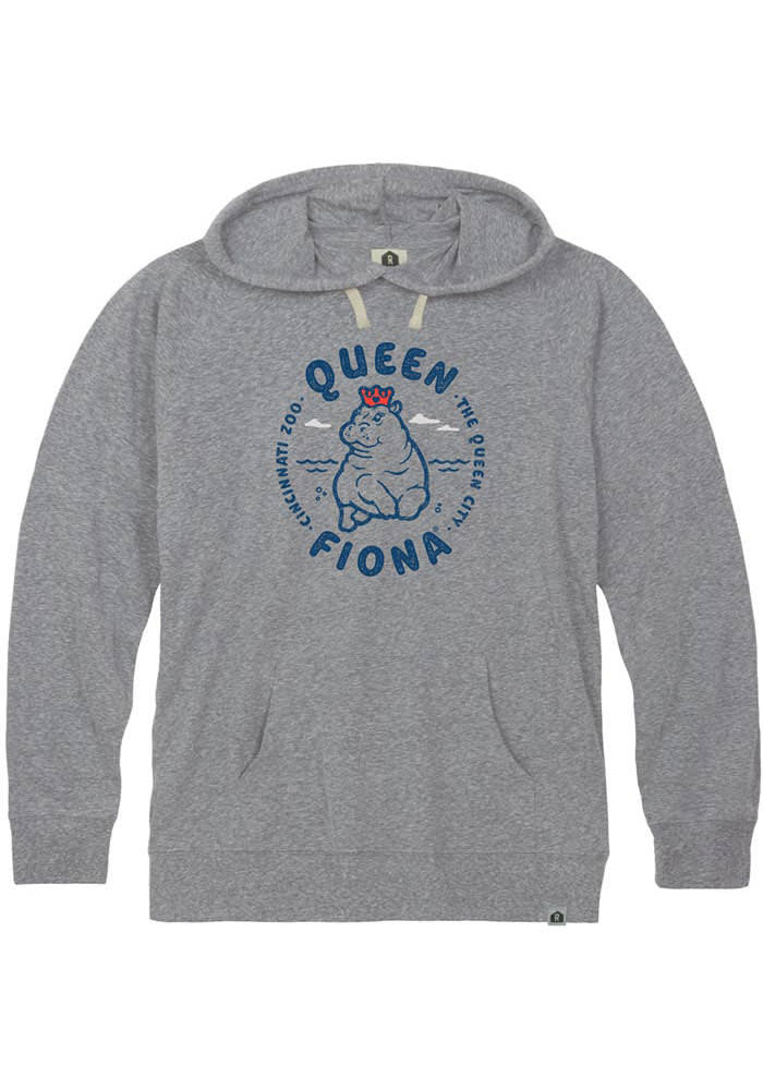 Rally Cincinnati Mens Grey Queen Fiona Long Sleeve Hoodie