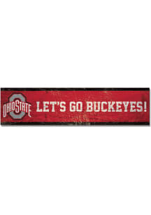 Red  Ohio State Buckeyes 1.5x6 Wood Magnet