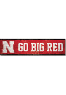Red  Nebraska Cornhuskers 1.5x6 Wood Magnet