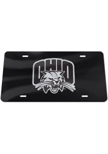Ohio Bobcats Silver Logo Black Background Car Accessory License Plate