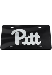 Pitt Panthers Silver Logo Black Background Car Accessory License Plate