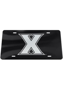 Xavier Musketeers Silver Logo Black Background Car Accessory License Plate