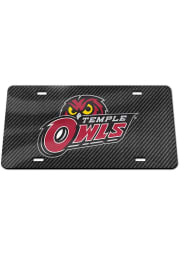 Temple Owls Carbon Fiber Car Accessory License Plate