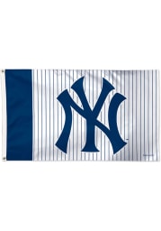 New York Yankees 3x5 Pinstripe Blue Silk Screen Grommet Flag