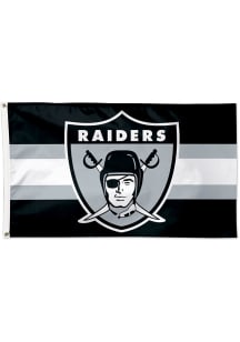 Las Vegas Raiders 3x5 Retro Black Silk Screen Grommet Flag