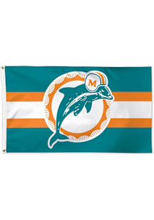 Miami Dolphins 3x5 Retro Silk Screen Grommet Flag - Green