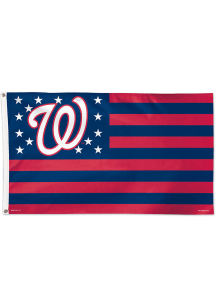 Washington Nationals 3x5 Star Stripes Red Silk Screen Grommet Flag