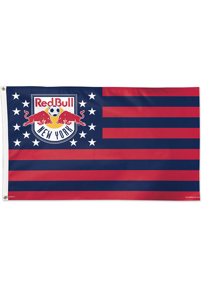 New York Red Bulls 3x5 Star Stripes Red Silk Screen Grommet Flag