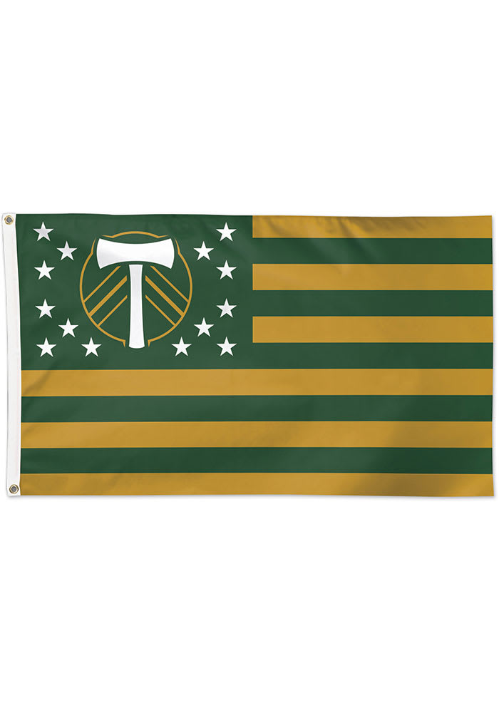Portland Timbers 3x5 Star Stripes Green Silk Screen Grommet Flag