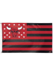 Chicago Bulls 3x5 Star Stripes Red Silk Screen Grommet Flag