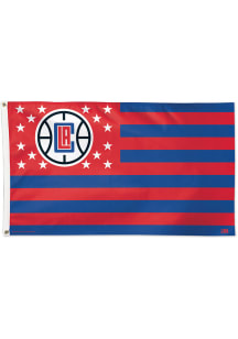 Los Angeles Clippers 3x5 Star Stripes Red Silk Screen Grommet Flag