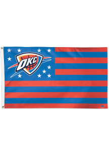 Oklahoma City Thunder 3x5 Star Stripes Blue Silk Screen Grommet Flag