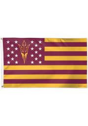 Arizona State Sun Devils 3x5 Star Stripes Maroon Silk Screen Grommet Flag