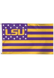 LSU Tigers 3x5 Star Stripes Purple Silk Screen Grommet Flag