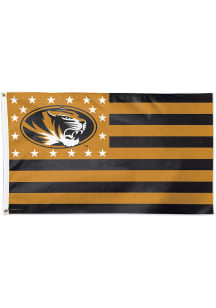 Missouri Tigers 3x5 Star Stripes Black Silk Screen Grommet Flag