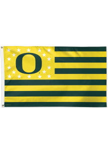 Oregon Ducks 3x5 Star Stripes Green Silk Screen Grommet Flag