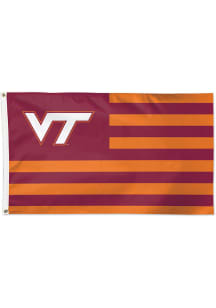 Virginia Tech Hokies 3x5 Star Stripes Red Silk Screen Grommet Flag