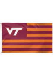 Virginia Tech Hokies 3x5 Star Stripes Red Silk Screen Grommet Flag