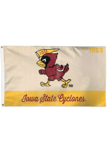 Iowa State Cyclones 3x5 Vintage Red Silk Screen Grommet Flag