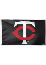 Minnesota Twins 3x5 Black Black Silk Screen Grommet Flag