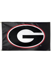 Georgia Bulldogs 3x5 Black Black Silk Screen Grommet Flag