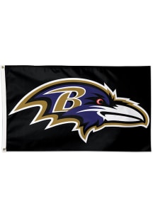 Baltimore Ravens 3x5 Black Black Silk Screen Grommet Flag