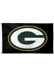 Green Bay Packers 3x5 Black Black Silk Screen Grommet Flag